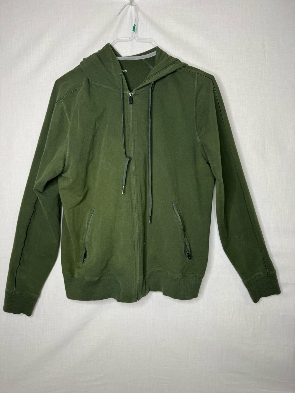 Mack Weldon Mens Green Full Zip Hoodie Sz L Streetwear Lounge Grunge Skater